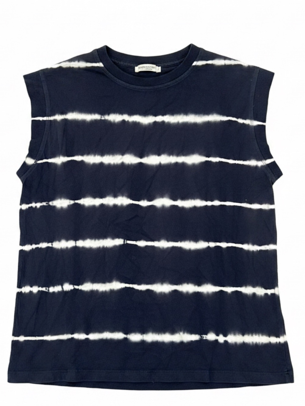 LOFT Navy Blue & White Striped Tie-Dye sleeveless Tee